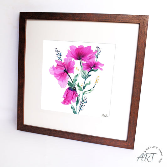 Pretty In Pink 12"x12" Art Print (Walnut Frame)