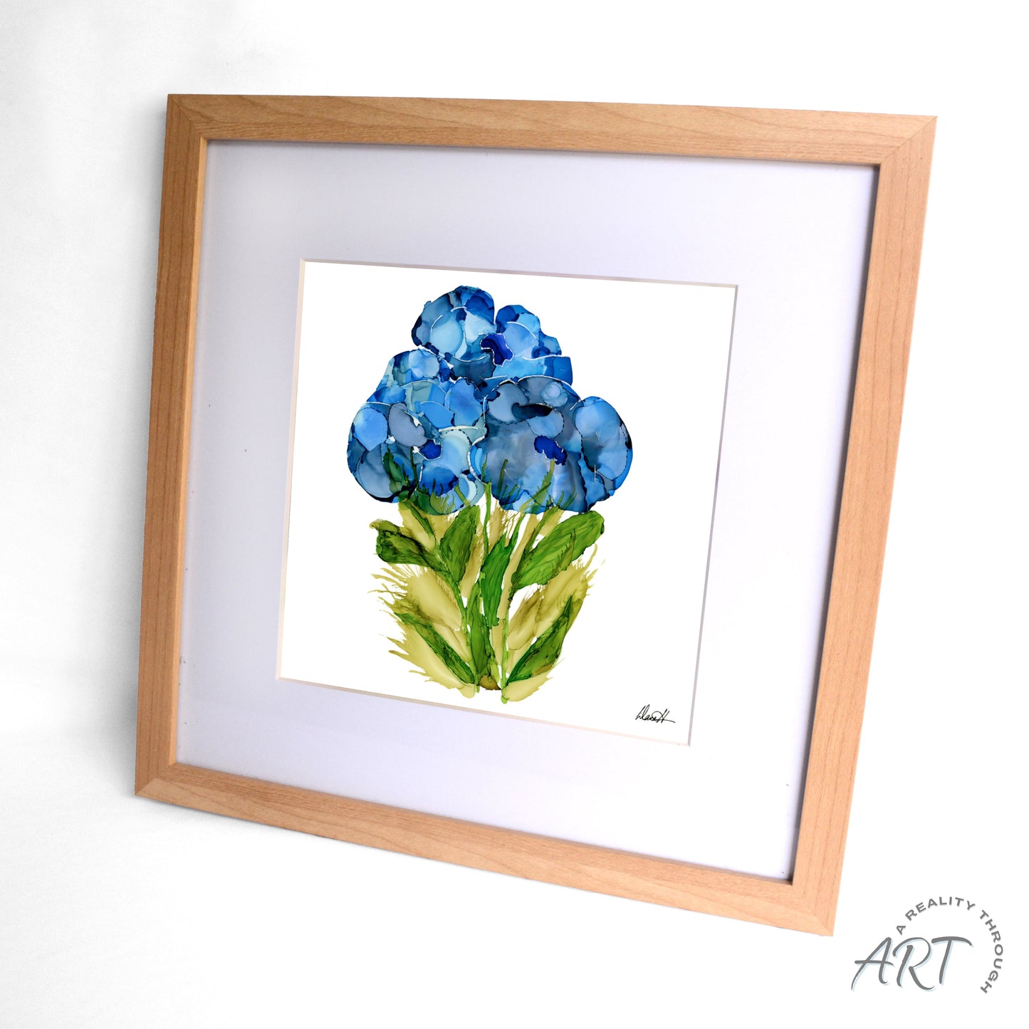 Bluebonnet 12"x12" Art Print (Alderwood Frame)