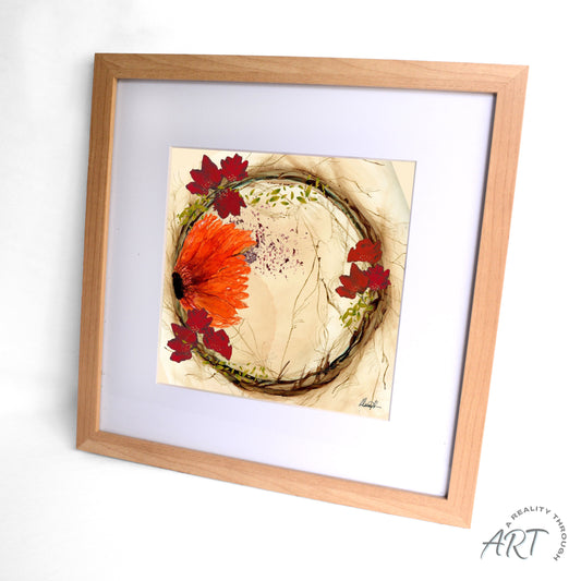 Orange Fall 12"x12" Art Print (Alderwood Frame)