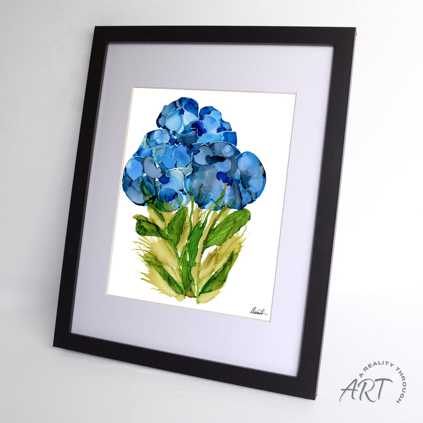 Bluebonnet 12"x15" Art Print (Black Frame)