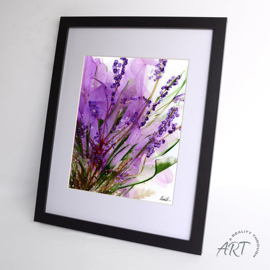 Lavender 12"x15" Art Print (Black Frame)
