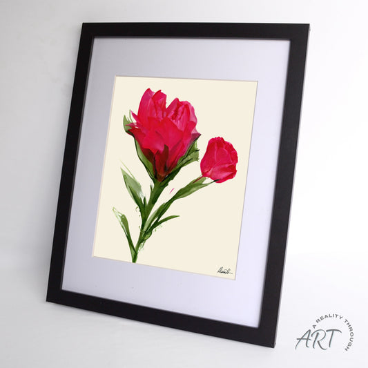 Rose 12"x15" Art Print (Black Frame)