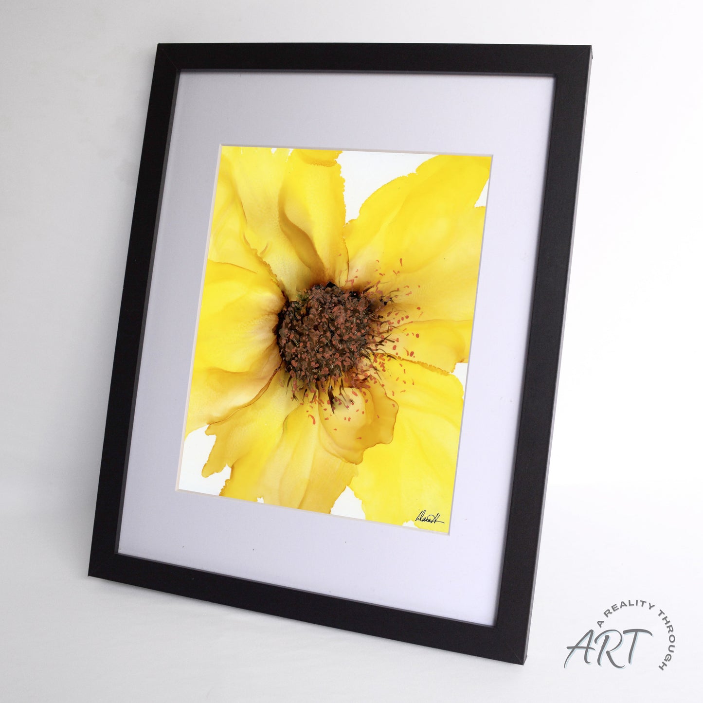 Sunflower 12"x15" Art Print (Black Frame)