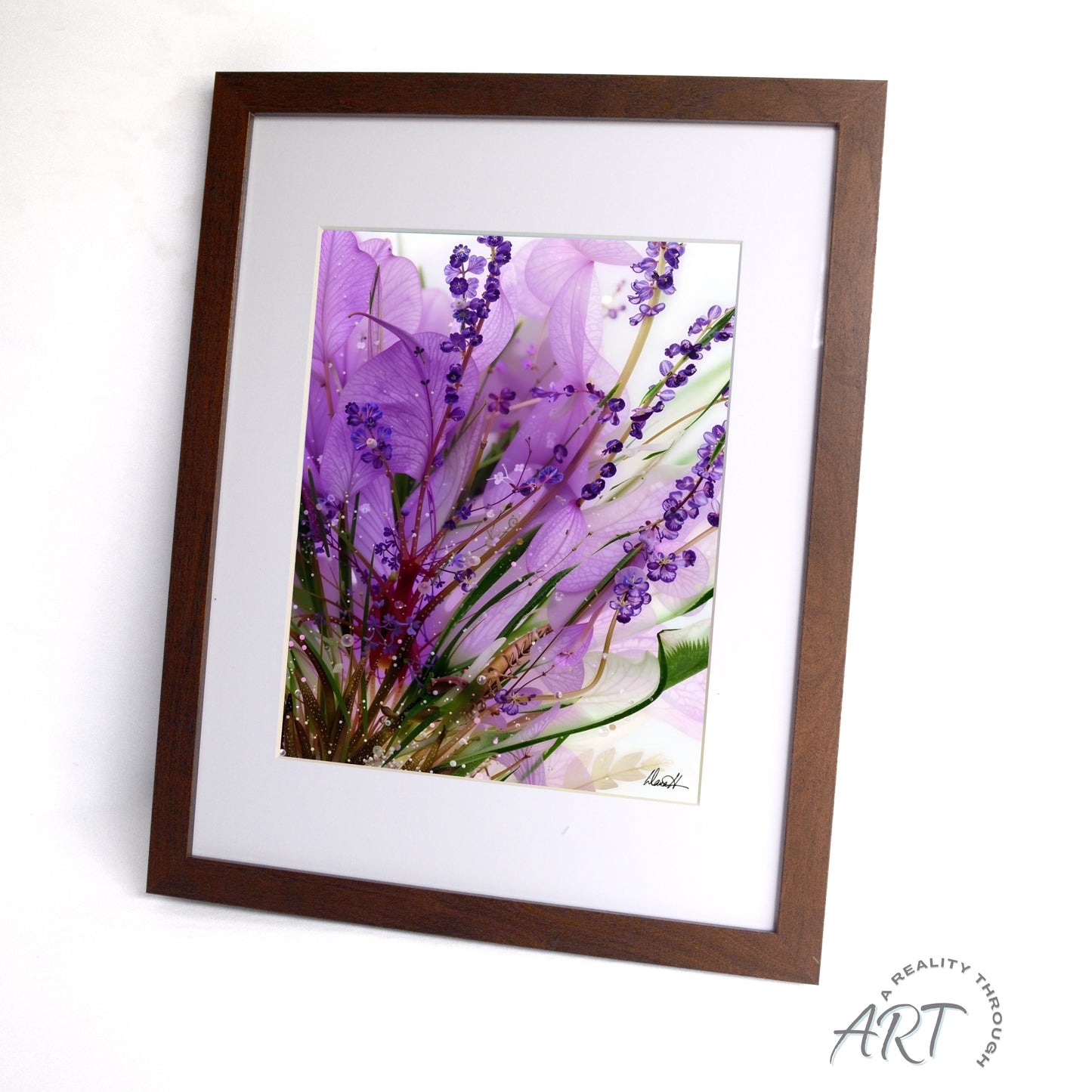 Lavender 12"x15" Art Print (Walnut Frame)