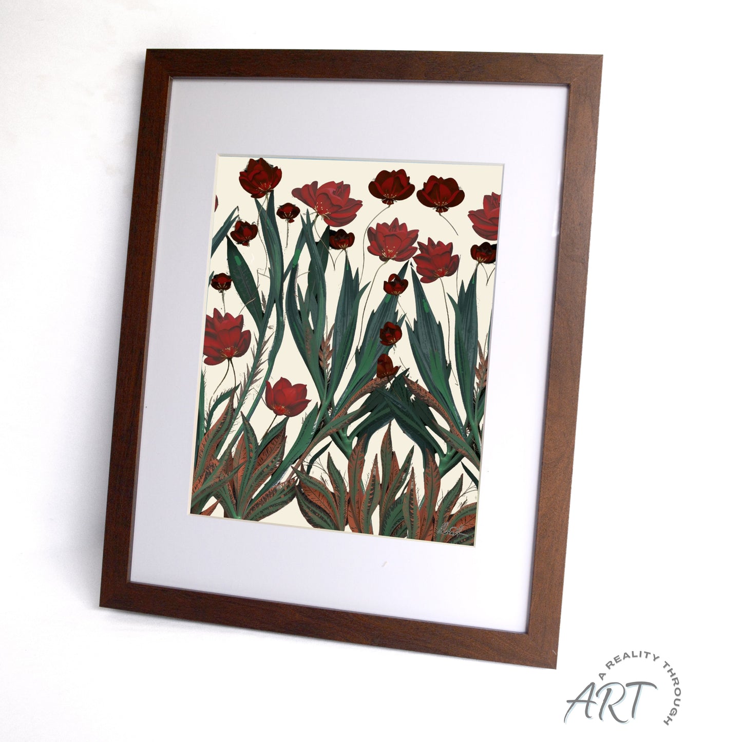 Poppy 12"x15" Art Print (Walnut Frame)