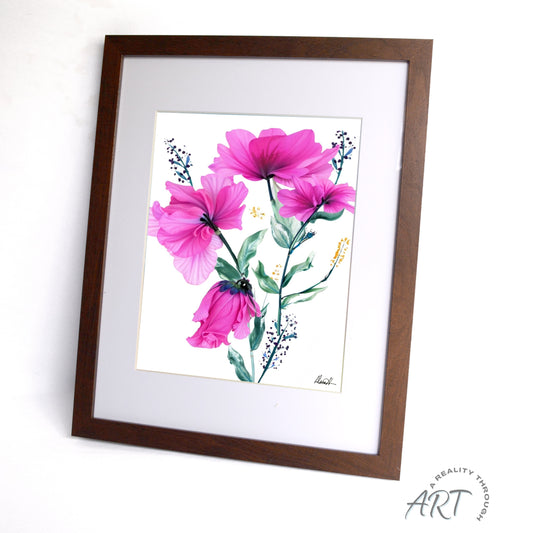 Pretty In Pink 12"x15" Art Print (Walnut Frame)