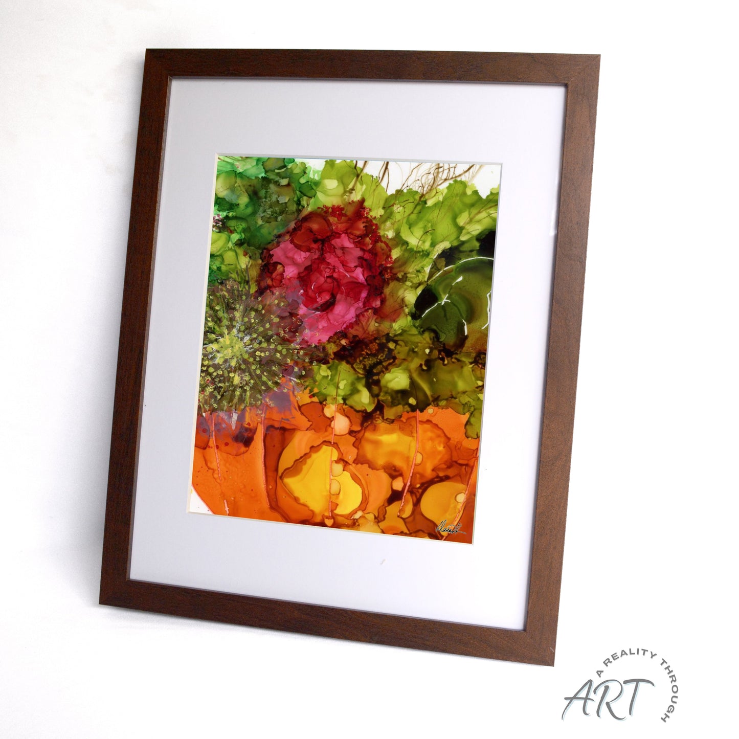 Pumpkin 12"x15" Art Print (Walnut Frame)