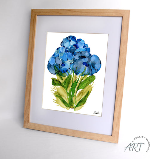 Bluebonnet 12"x15" Art Print (Alderwood Frame)