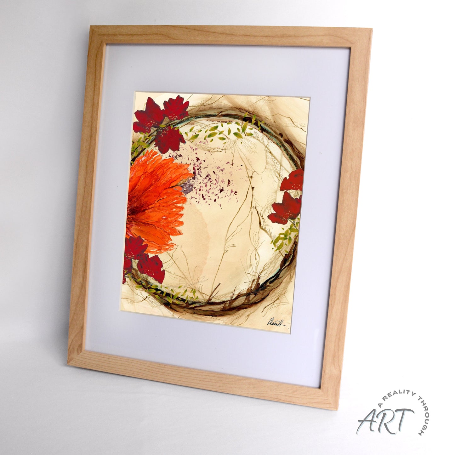 Orange Fall 12"x15" Art Print (Alderwood Frame)