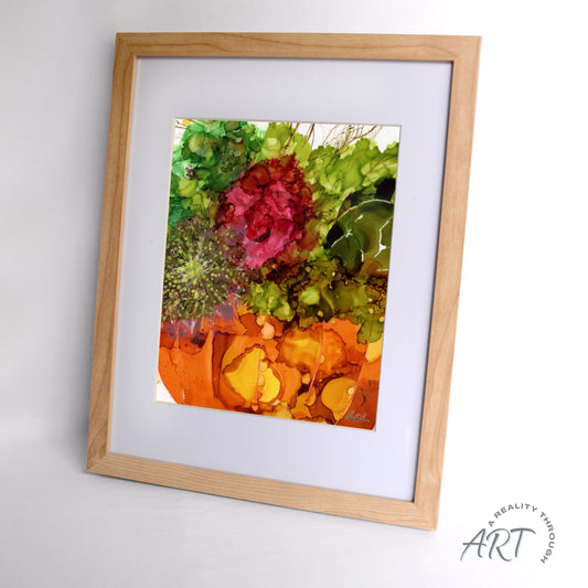 Pumpkin 12"x15" Art Print (Alderwood Frame)