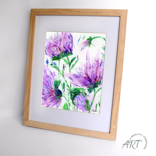 Purple Rain 12"x15" Art Print (Alderwood Frame)