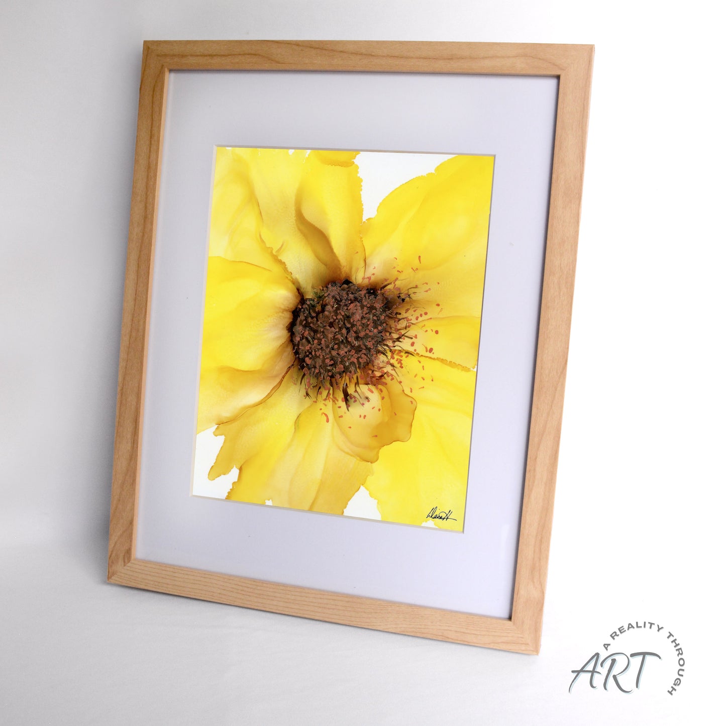 Sunflower 12"x15" Art Print (Alderwood Frame)