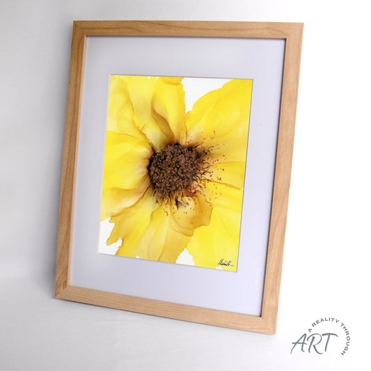 Sunflower 12"x15" Art Print (Alderwood Frame)