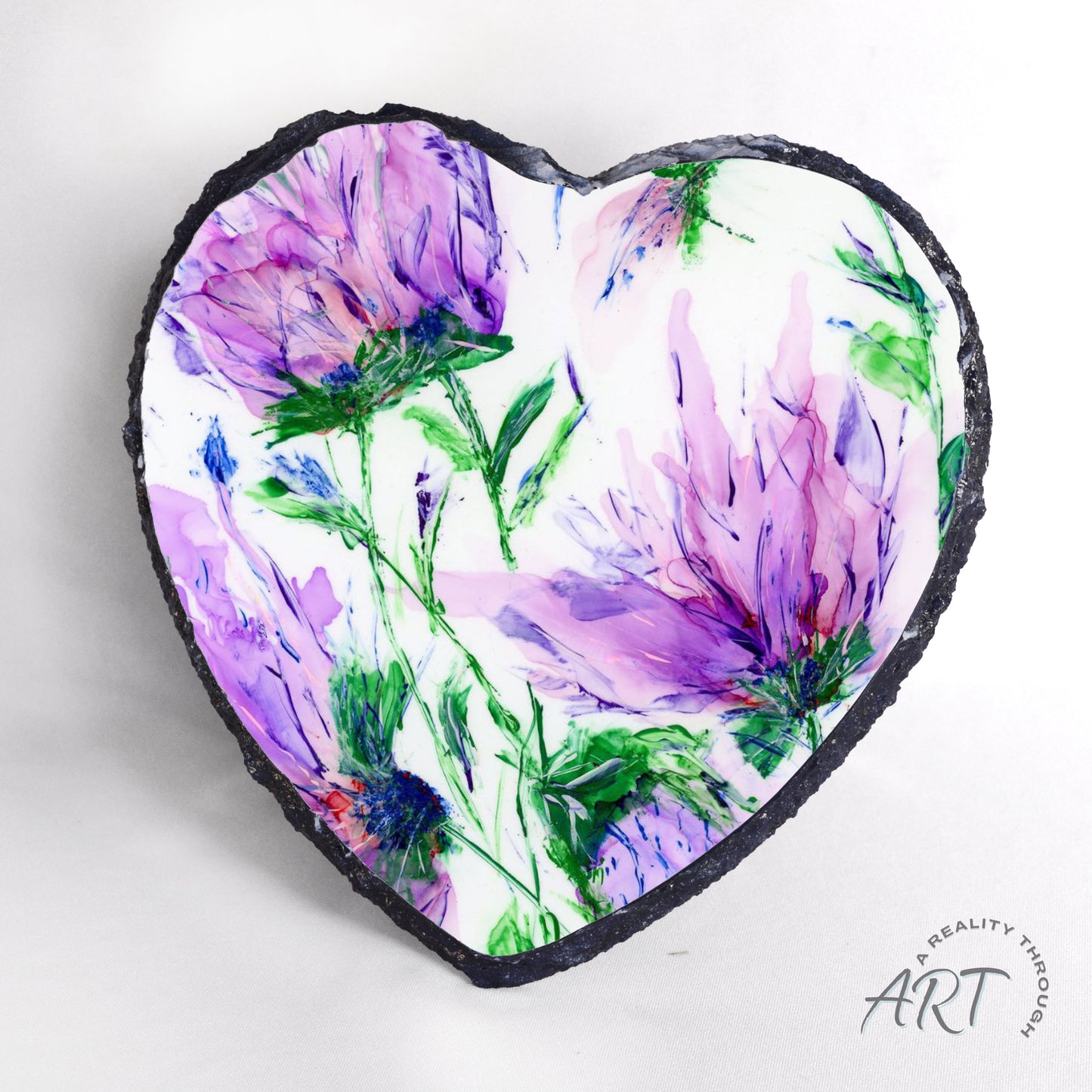 Purple Rain Slate Heart