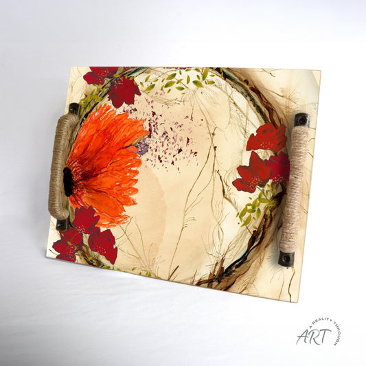 Orange Fall Tray (Jute Wrapped Oil Rubbed Bronze)