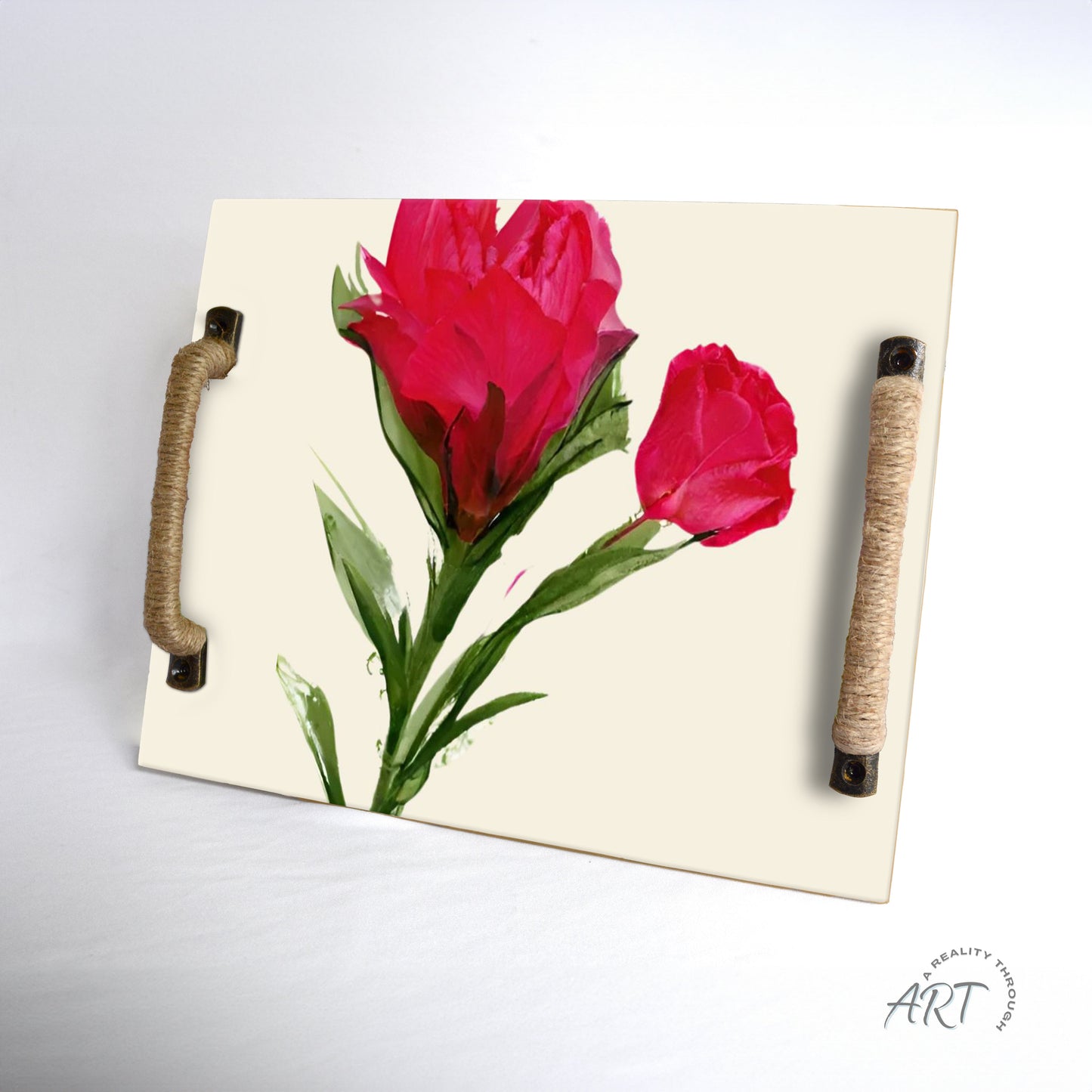 Rose Tray (Jute Wrapped Oil Rubbed Bronze)